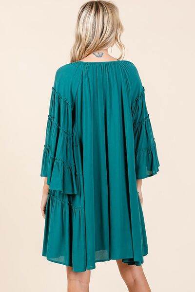 Mittoshop Frill Tie Neck Bell Sleeve Dress - Shop Style & More | Fresh Looks, Everyday Deals & Free Shipping