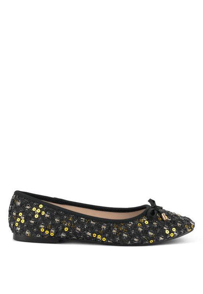 Florent Sequin Flat Bow Ballerinas - Shop Style & More | Fresh Looks, Everyday Deals & Free Shipping