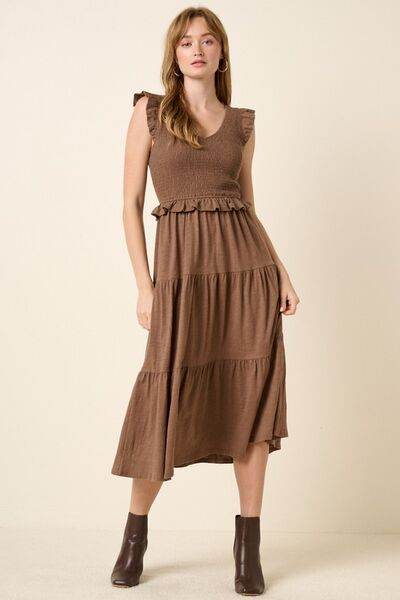 Mittoshop Smocked Ruffled Tiered Midi Dress - Shop Style & More | Fresh Looks, Everyday Deals & Free Shipping