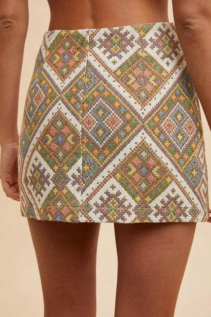 Annie Wear Ethic Woven Jacquard Wrap Mini Skirt - Shop Style & More | Fresh Looks, Everyday Deals & Free Shipping