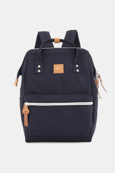 Himawari Water Resistant Canvas Backpack Bag with Side Pockets Navy One Size Bags