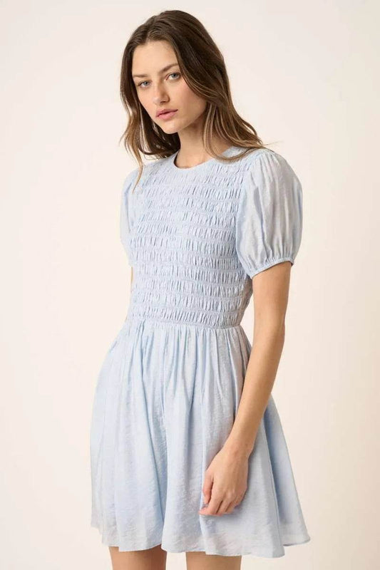 Mittoshop Smocking Detail Puff Sleeve Mini Dress - Shop Style & More | Fresh Looks, Everyday Deals & Free Shipping