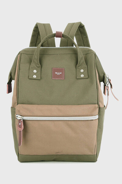 Himawari Water Resistant Canvas Backpack Bag with Side Pockets Mocha Army One Size Bags