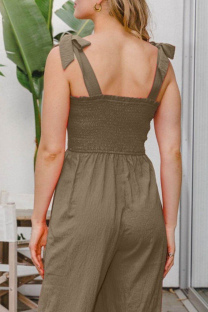 ODDI Full Size Bodice Smocked Sleeveless Jumpsuit - Shop Style & More | Fresh Looks, Everyday Deals & Free Shipping