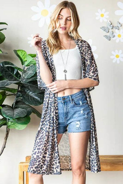 Heimish Full Size Leopard Open Front Cardigan Plus Size - Shop Style & More | Fresh Looks, Everyday Deals & Free Shipping
