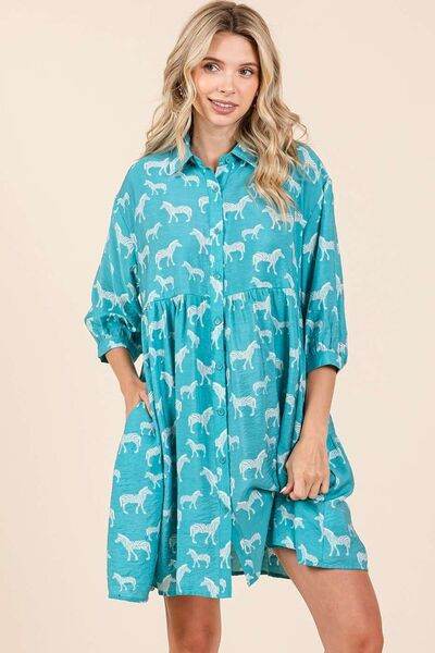 Mittoshop Zebra Print Button Down Shirt Mini Dress - Shop Style & More | Fresh Looks, Everyday Deals & Free Shipping