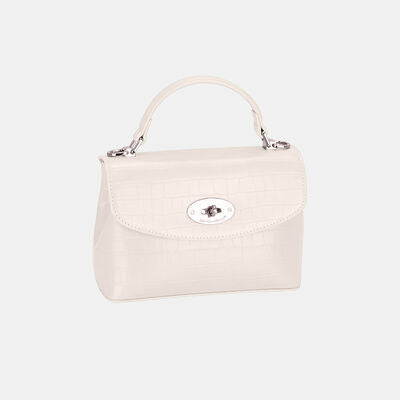 David Jones Texture PU Leather Handbag Creamy White One Size Bags