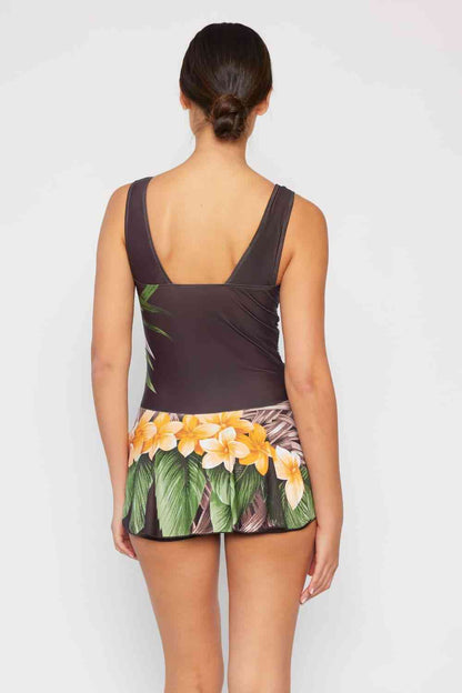 Marina West Swim Dress Aloha Brown - Full Size Clear Waters Swim Dress One-Piece Swimwear