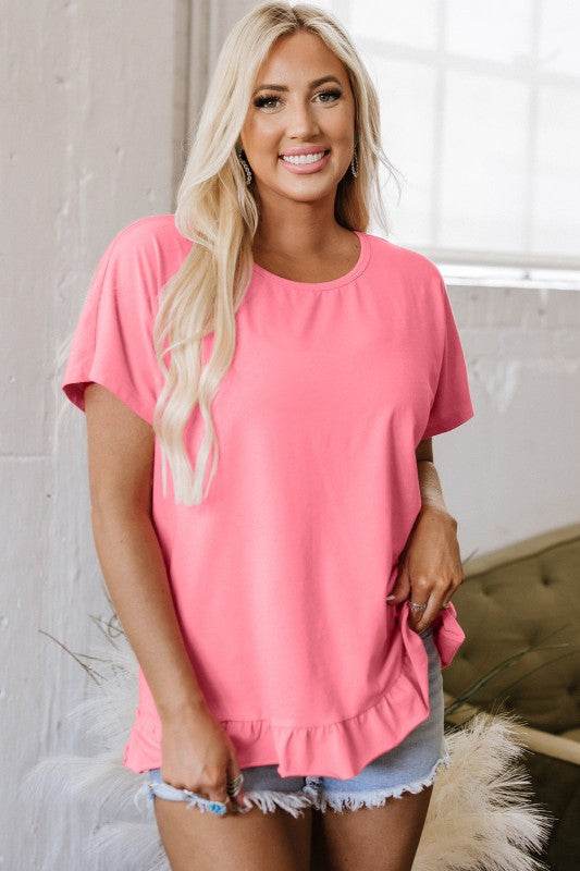 Kimber Frilled Hem Loose Top - Shop Style & More | Fresh Looks, Everyday Deals & Free Shipping