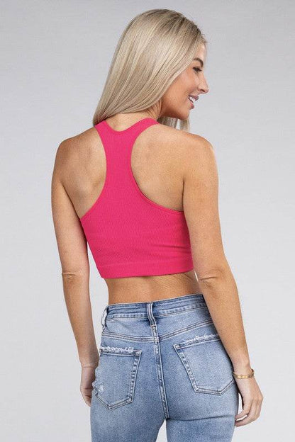 Ribbed Cropped Racerback Tank Top - Shop Style & More | Fresh Looks, Everyday Deals & Free Shipping