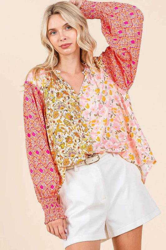 Mittoshop Mixed Patchwork Print Long Sleeve Blouse - Shop Style & More | Fresh Looks, Everyday Deals & Free Shipping