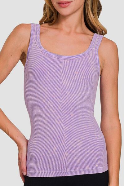 Zenana Ribbed Scoop Neck Tank Top - Femme & Flirty