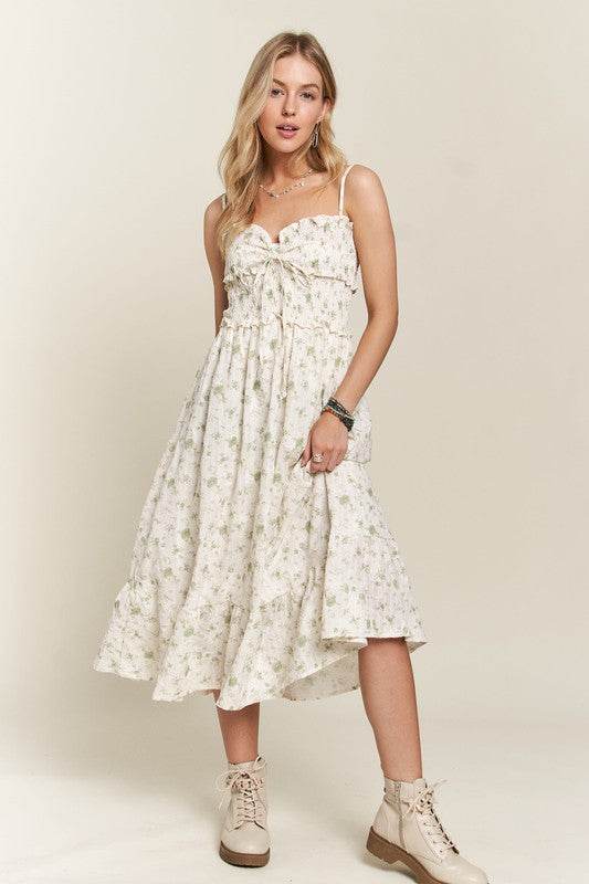 ADORA Smocked Floral Sweetheart Neck Cami Dress - Shop Style & More | Fresh Looks, Everyday Deals & Free Shipping