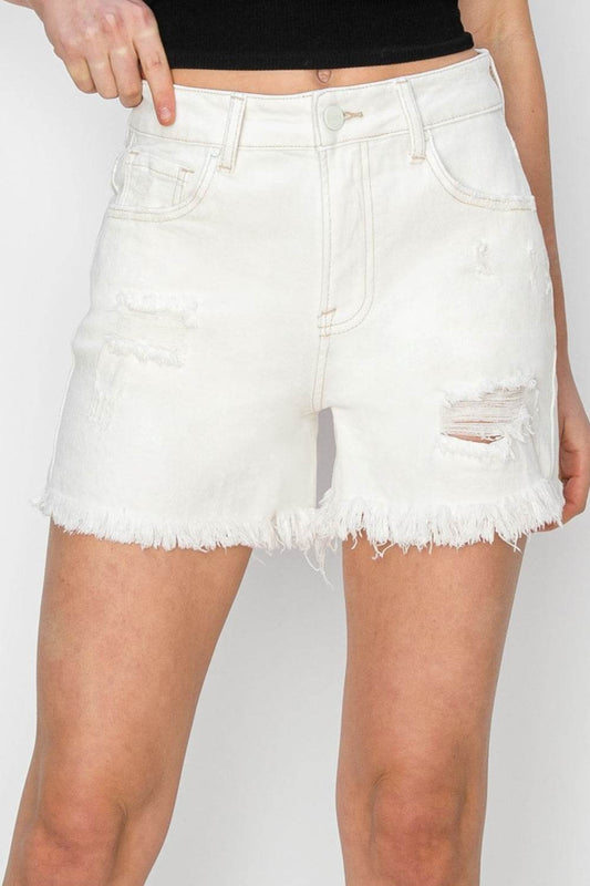 RISEN High Waist Ripped Denim Shorts - Shop Style & More | Fresh Looks, Everyday Deals & Free Shipping
