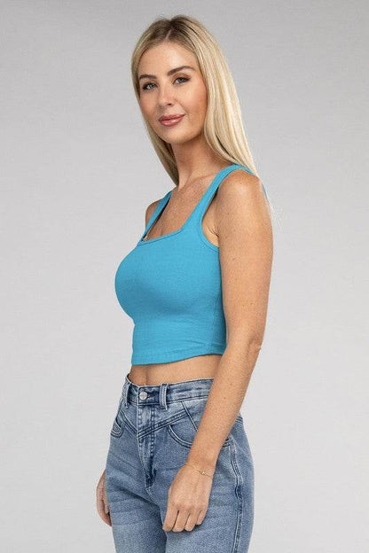 Cotton Square Neck Cropped Cami Top - Shop Style & More | Fresh Looks, Everyday Deals & Free Shipping