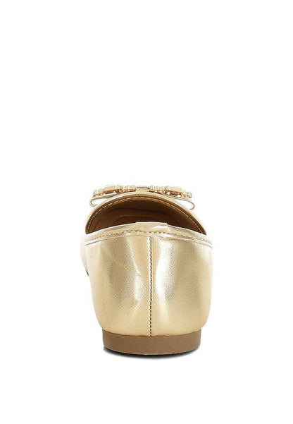 Navik Rhinestone Buckle Metallic Ballerinas - Shop Style & More | Fresh Looks, Everyday Deals & Free Shipping
