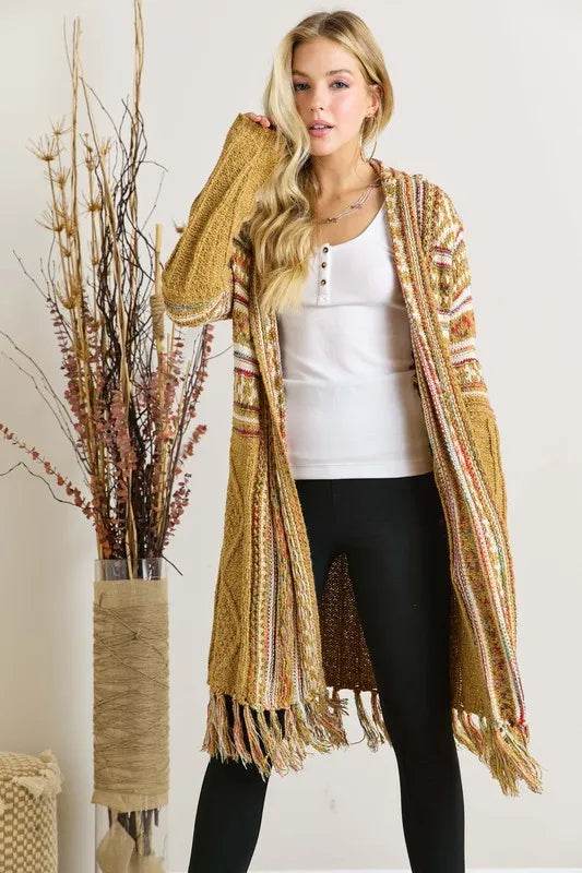 Fringe Hem Aztec Cardigan - Shop Style & More | Fresh Looks, Everyday Deals & Free Shipping