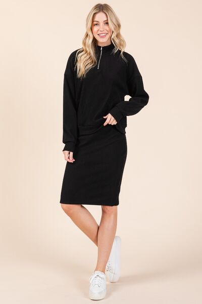 BOMBOM Quarter Zip Long Sleeve Sweatshirt with Pockets Hoodies & Sweaters