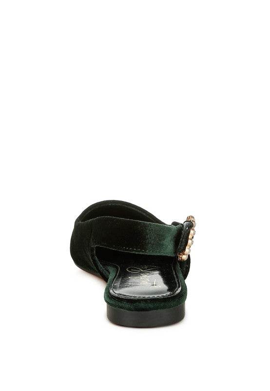 Dolan Velvet Slingback Flat Sandals - Shop Style & More | Fresh Looks, Everyday Deals & Free Shipping