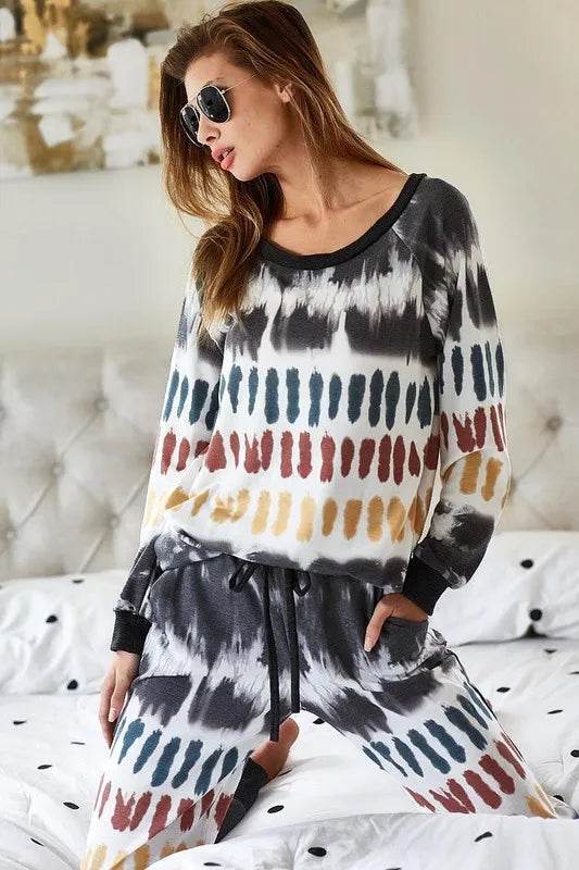 BiBi Tie Dye Print French Terry Top - Shop Style & More | Fresh Looks, Everyday Deals & Free Shipping