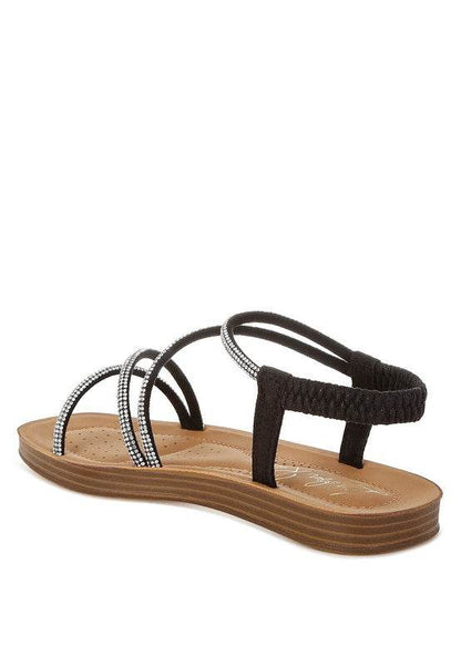Ridayne Rhinestones Embellished Strappy Flats - Shop Style & More | Fresh Looks, Everyday Deals & Free Shipping