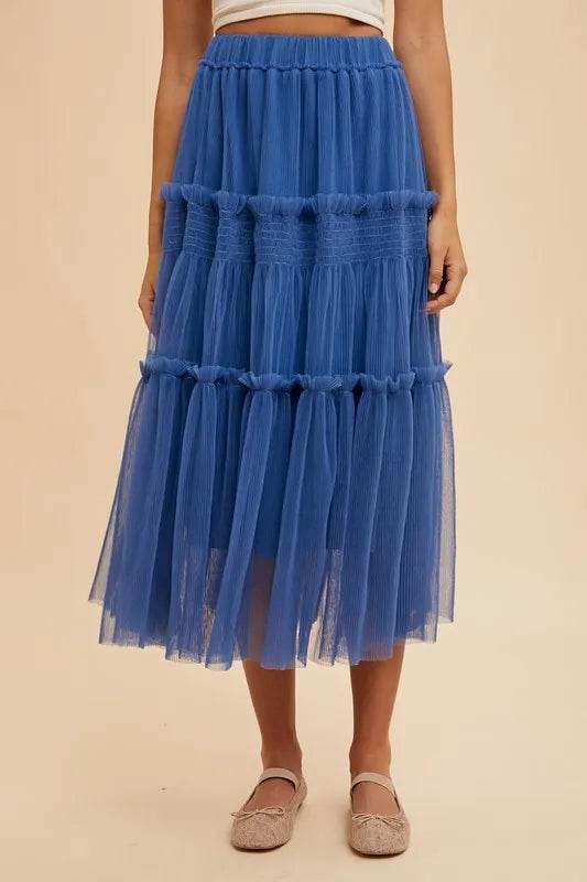 Annie Wear Tulle Tiered Midi Skirt - Shop Style & More | Fresh Looks, Everyday Deals & Free Shipping