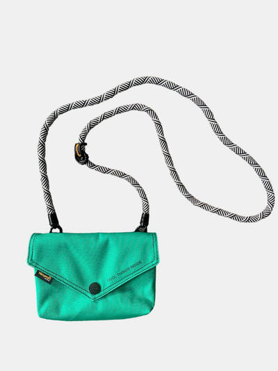 Himawari Solid Color Envelope Shape Crossbody Bag with Removable Strap Green One Size Bags