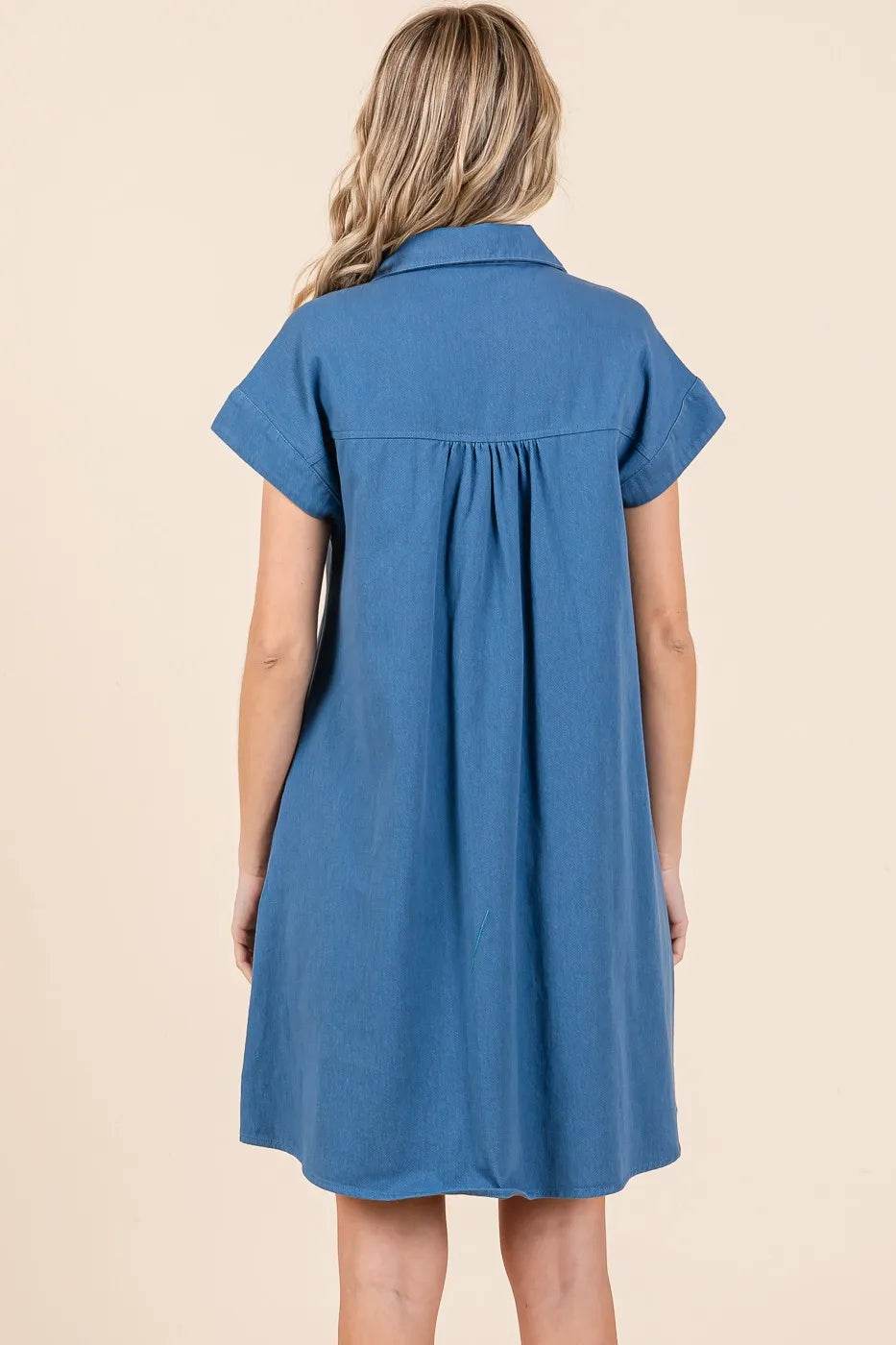 Mittoshop Twill Short Sleeve Collared Mini Dress - Shop Style & More | Fresh Looks, Everyday Deals & Free Shipping