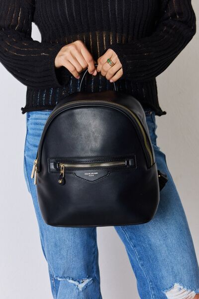 David Jones PU Leather Backpack Black One Size Bags