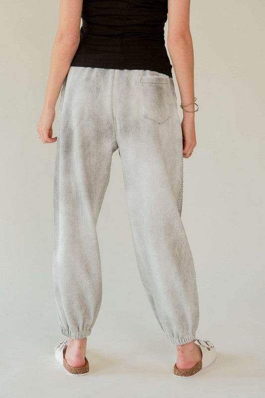 Davi & Dani Rhinestone Elastic Waist Joggers - Shop Style & More | Fresh Looks, Everyday Deals & Free Shipping