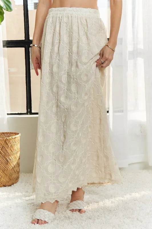 ADORA Elastic Waist Applique Maxi Skirt - Shop Style & More | Fresh Looks, Everyday Deals & Free Shipping