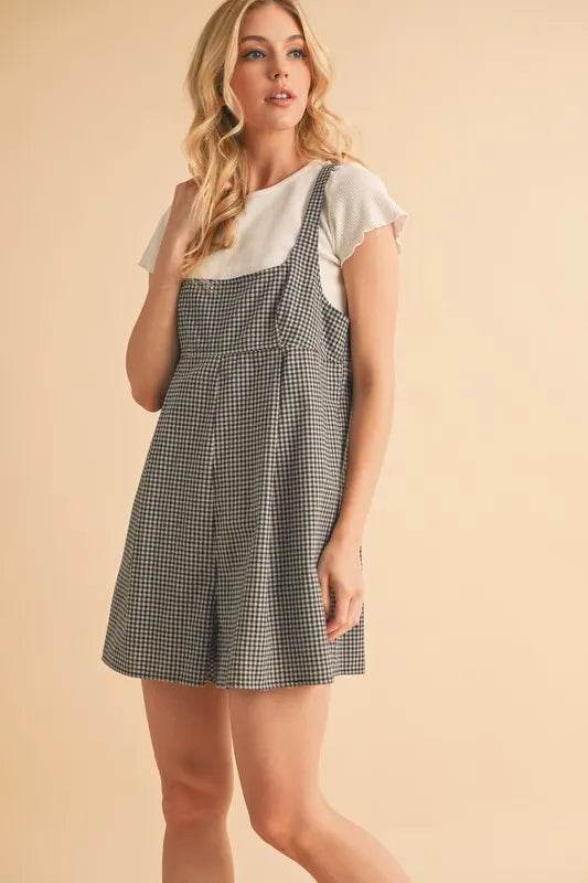 Aemi+Co Plaid Square Neck Romper - Shop Style & More | Fresh Looks, Everyday Deals & Free Shipping