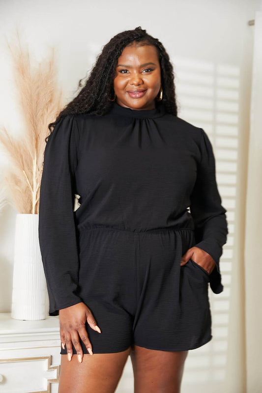 Culture Code Full Size Open Back Romper with Pockets - Shop Style & More | Fresh Looks, Everyday Deals & Free Shipping