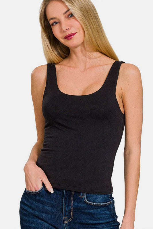 Zenana Double Layer Round Neck Tank - Shop Style & More | Fresh Looks, Everyday Deals & Free Shipping