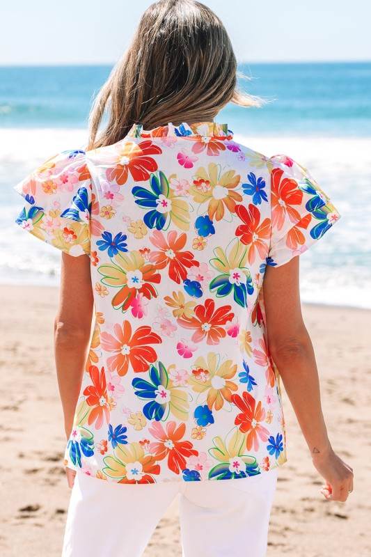 Chelsea Floral Bouquet Flutter Top - Shop Style & More | Fresh Looks, Everyday Deals & Free Shipping