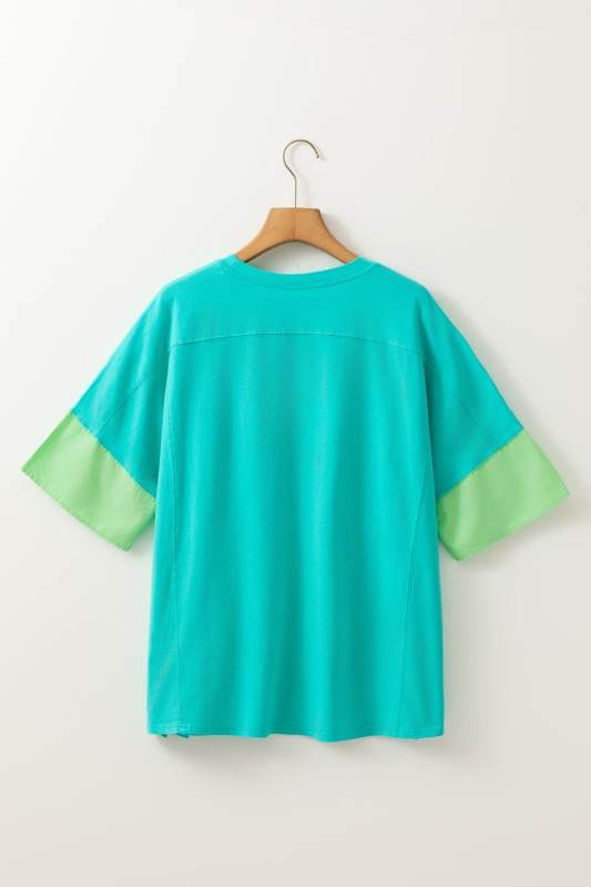 Etta Frayed Denim Star Patched Oversize Top - Shop Style & More | Fresh Looks, Everyday Deals & Free Shipping