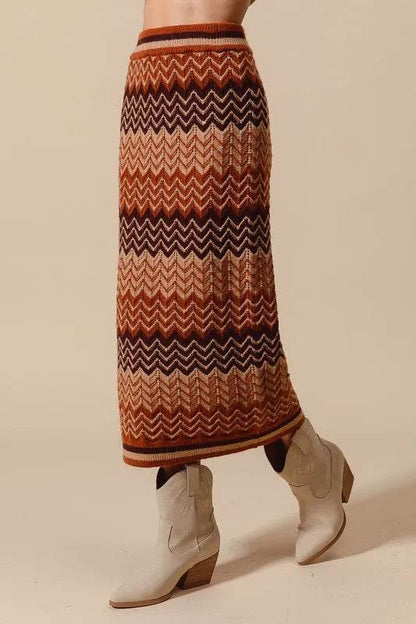 SO ME Multi Color Chevron Knit Skirt - Shop Style & More | Fresh Looks, Everyday Deals & Free Shipping