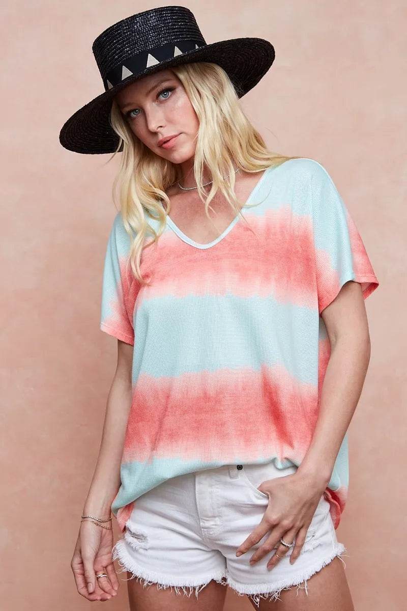 BiBi Tiedye Printed Hacci Knit Top - Shop Style & More | Fresh Looks, Everyday Deals & Free Shipping