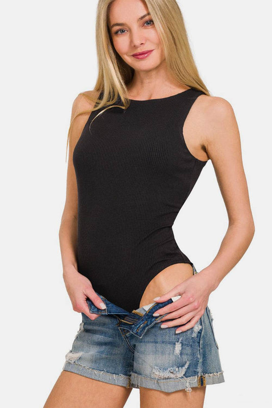 Zenana Ribbed Double Layered Bodysuit - Shop Style & More | Fresh Looks, Everyday Deals & Free Shipping