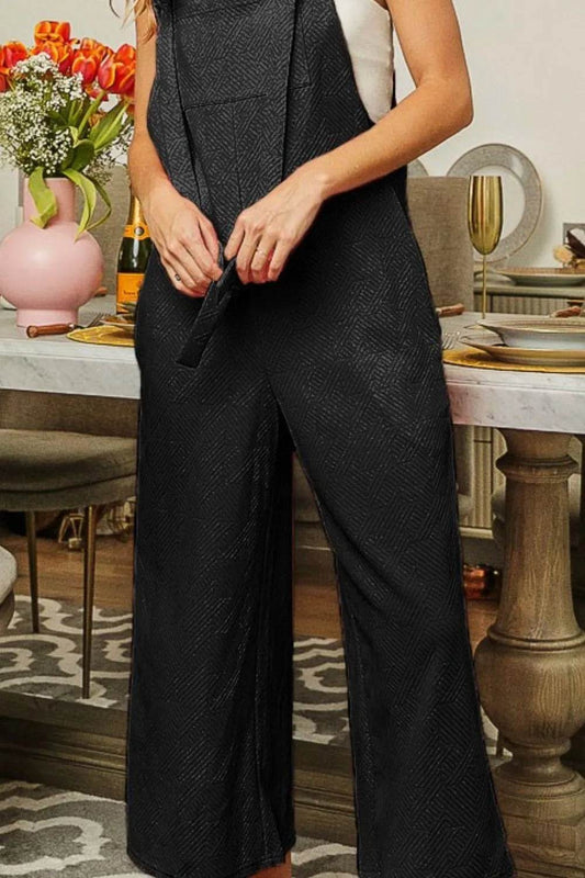 BiBi Textured Jacquard Jumpsuit with Side Pockets - Shop Style & More | Fresh Looks, Everyday Deals & Free Shipping