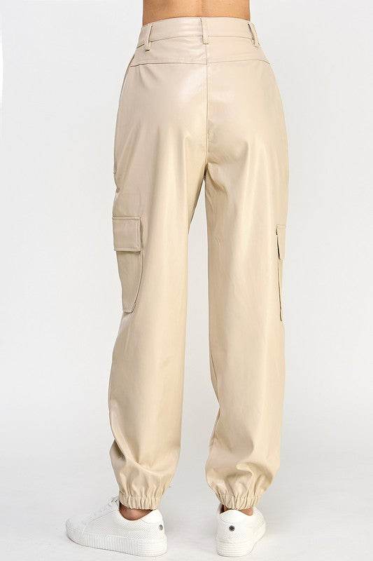 RELAXED VEGAN LEATHER CARGO PANTS - Shop Style & More | Fresh Looks, Everyday Deals & Free Shipping