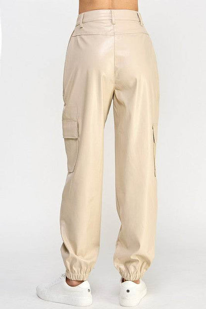 RELAXED VEGAN LEATHER CARGO PANTS - Shop Style & More | Fresh Looks, Everyday Deals & Free Shipping