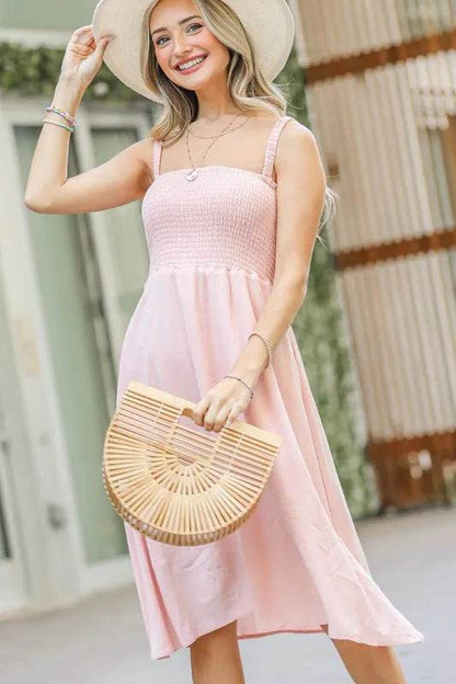 And The Why Smocking Open-Back Sleeveless Midi Dress - Shop Style & More | Fresh Looks, Everyday Deals & Free Shipping