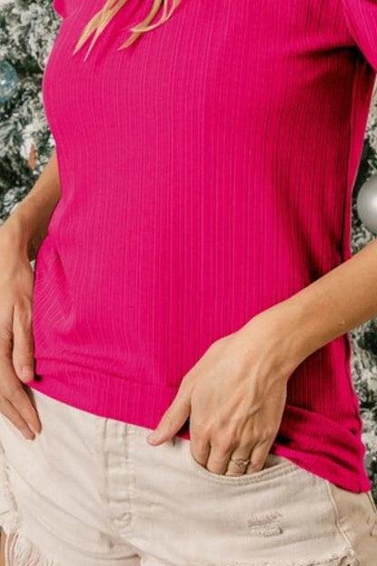 BiBi Verigated Rib Knit Puff Sleeves Shorts Top - Shop Style & More | Fresh Looks, Everyday Deals & Free Shipping