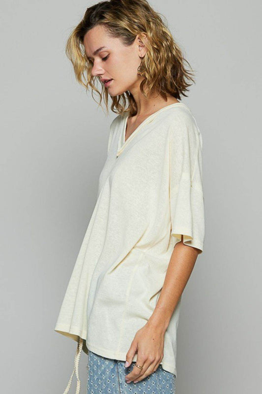 POL V-Neck Half Sleeve T-Shirt - Shop Style & More | Fresh Looks, Everyday Deals & Free Shipping