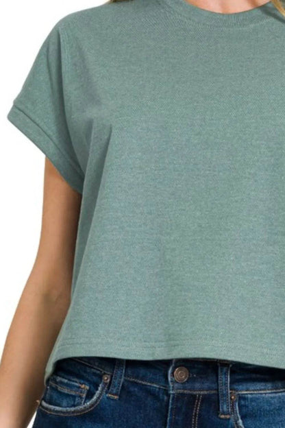 Zenana Premium Cotton Relaxed Crop Tee - Shop Style & More | Fresh Looks, Everyday Deals & Free Shipping