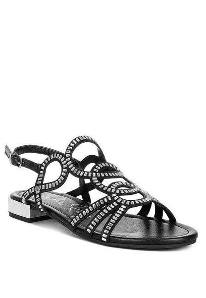Jisters Cut Out Detail Rhinestone Flat Sandals - Shop Style & More | Fresh Looks, Everyday Deals & Free Shipping