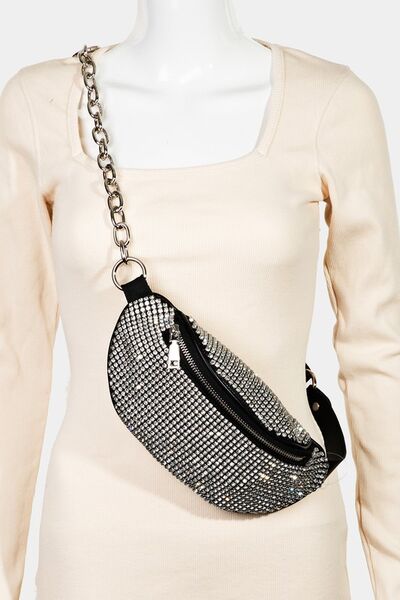 Fame Pave Rhinestone Crossbody Bag Bags