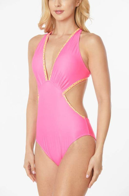 ONE-PIECE BATHING SUIT SIDE CUT-OUT WITH PRINTS ED - Shop Style & More | Fresh Looks, Everyday Deals & Free Shipping