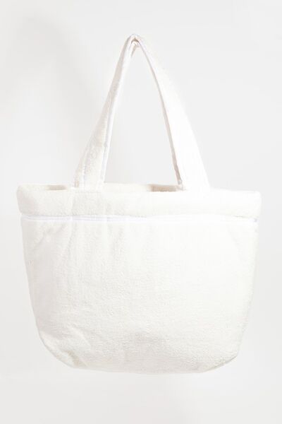 Fame Square Microfiber Tote Bag White One Size Bags